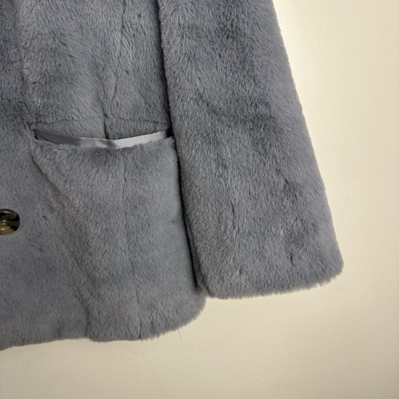 Free People Kate Faux Fur Double Breasted Jacket Blazer Women’s Sz XS - Picture 10 of 13